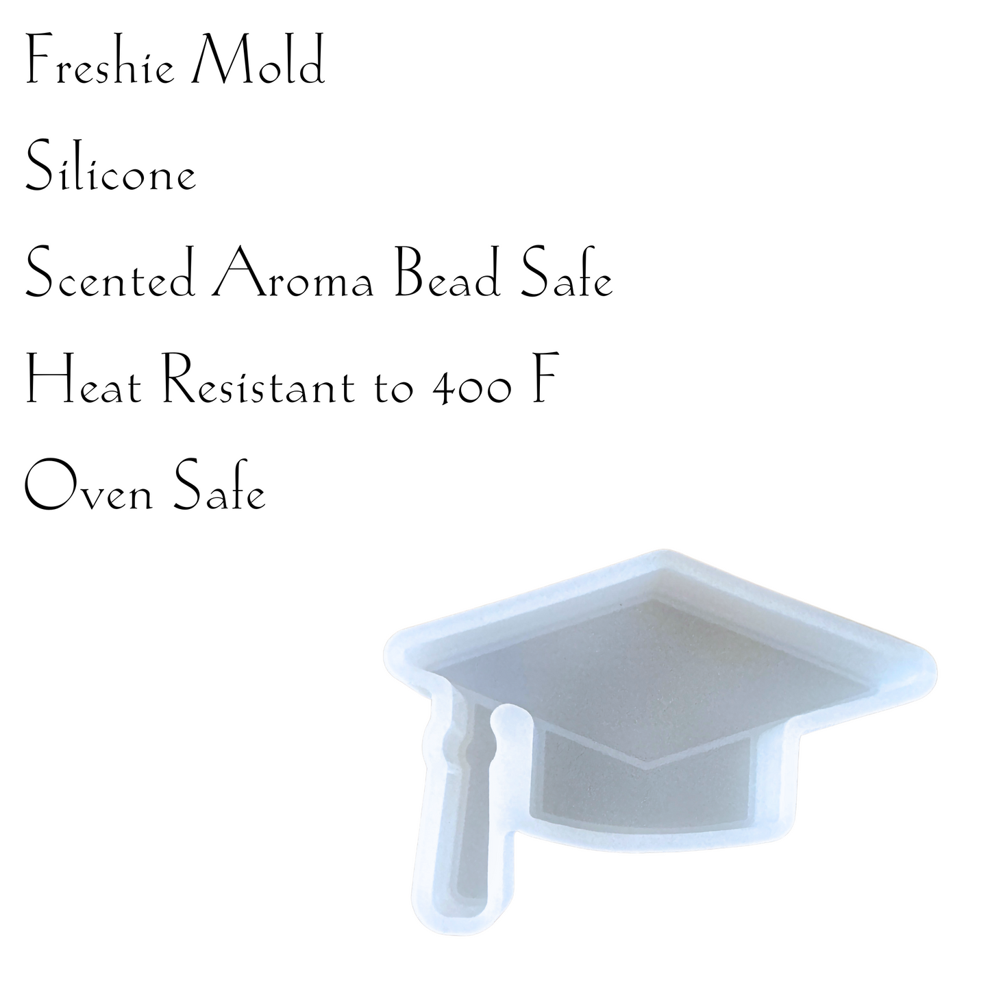 Graduation Cap Freshie Silicone Mold 2.5 x 3.75 x 0.8”