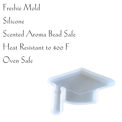 Graduation Cap Freshie Silicone Mold 2.5 x 3.75 x 0.8”