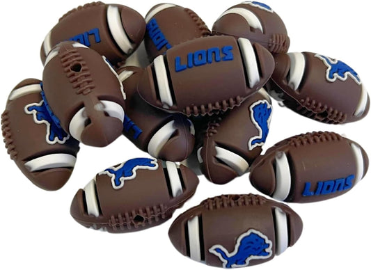 Football Shaped Logo Focal Beads 12 pk