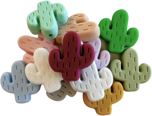 Cactus Focal Beads Silicone | 12 pk Mixed