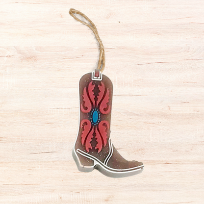 Cowboy Boot with Embroidery Detail Silicone Mold