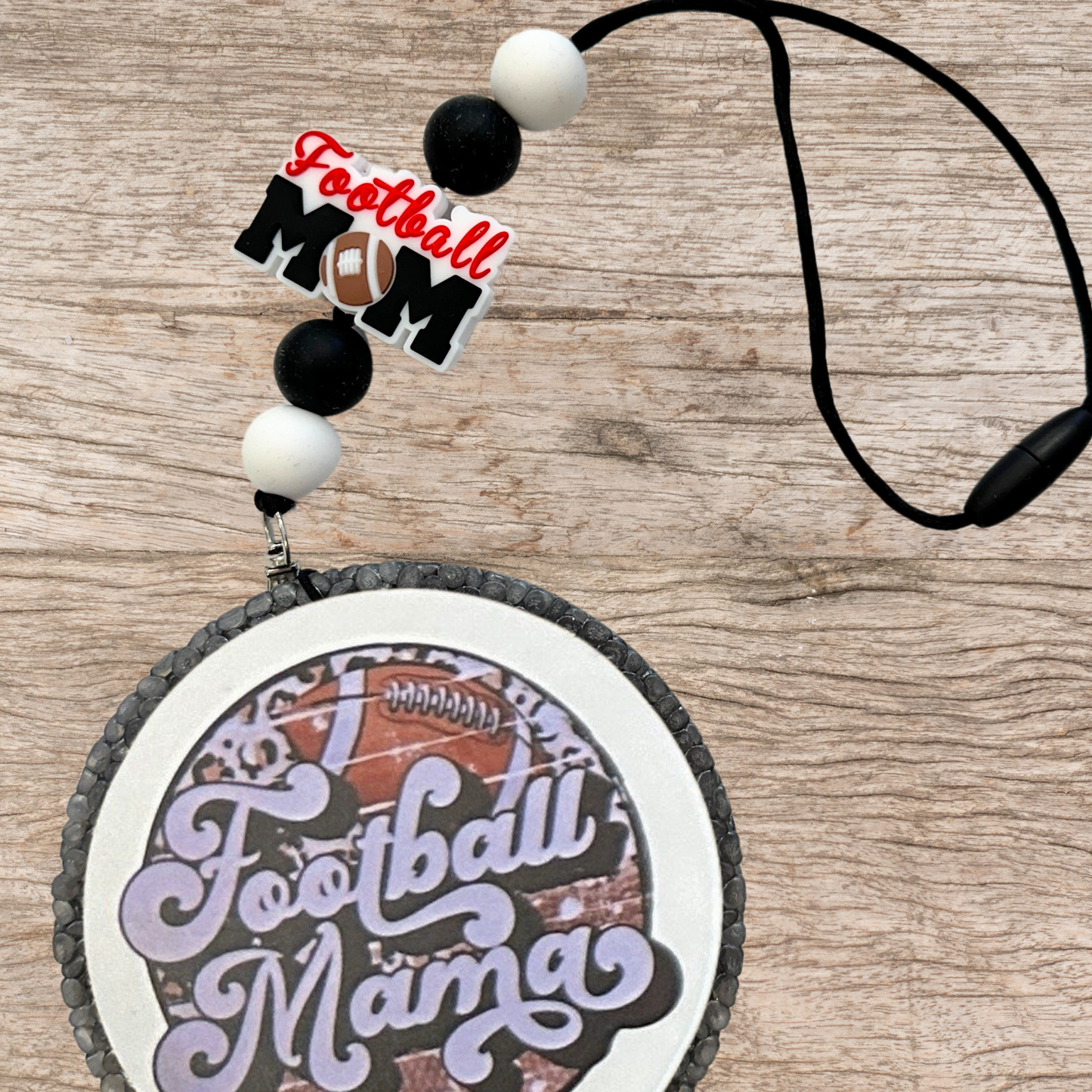Football Mom Silicone Focal Bead | 12 Pack