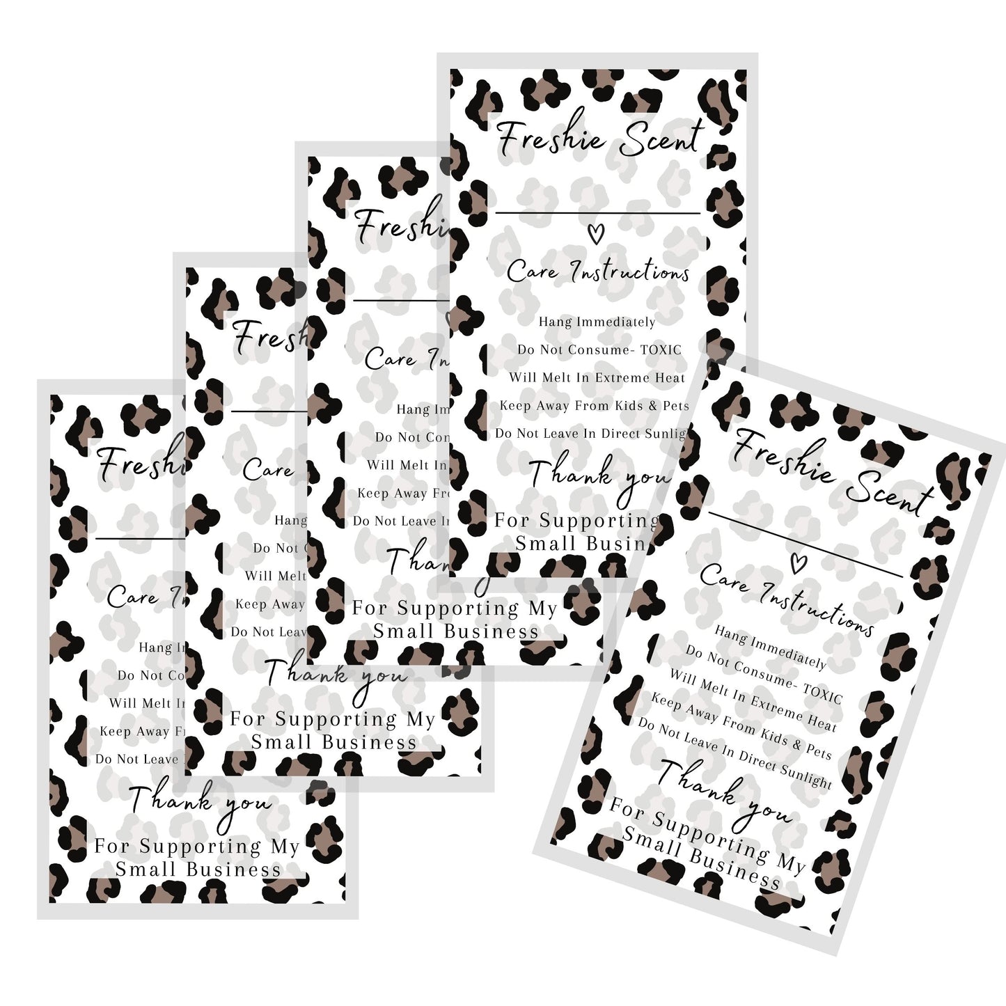 Freshie Label Stickers 2x3.5\" inches Stickers | Leopard Background Design