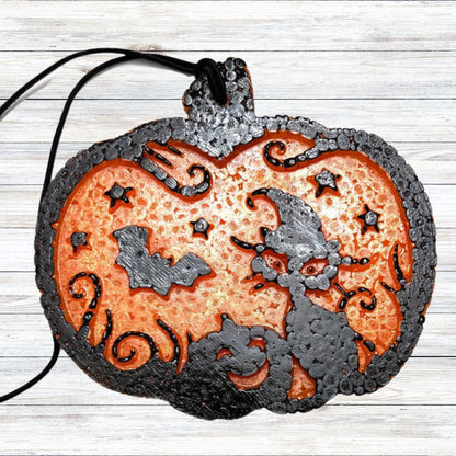 Pumpkin with Cat and Bat Fall Halloween Silicone Mol