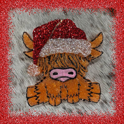 Highland Cow Christmas Santa Hat  Silicone Mold