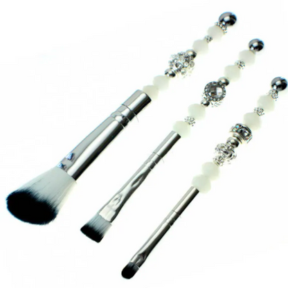 Silver Beadable Makeup Brushes | Set of 5