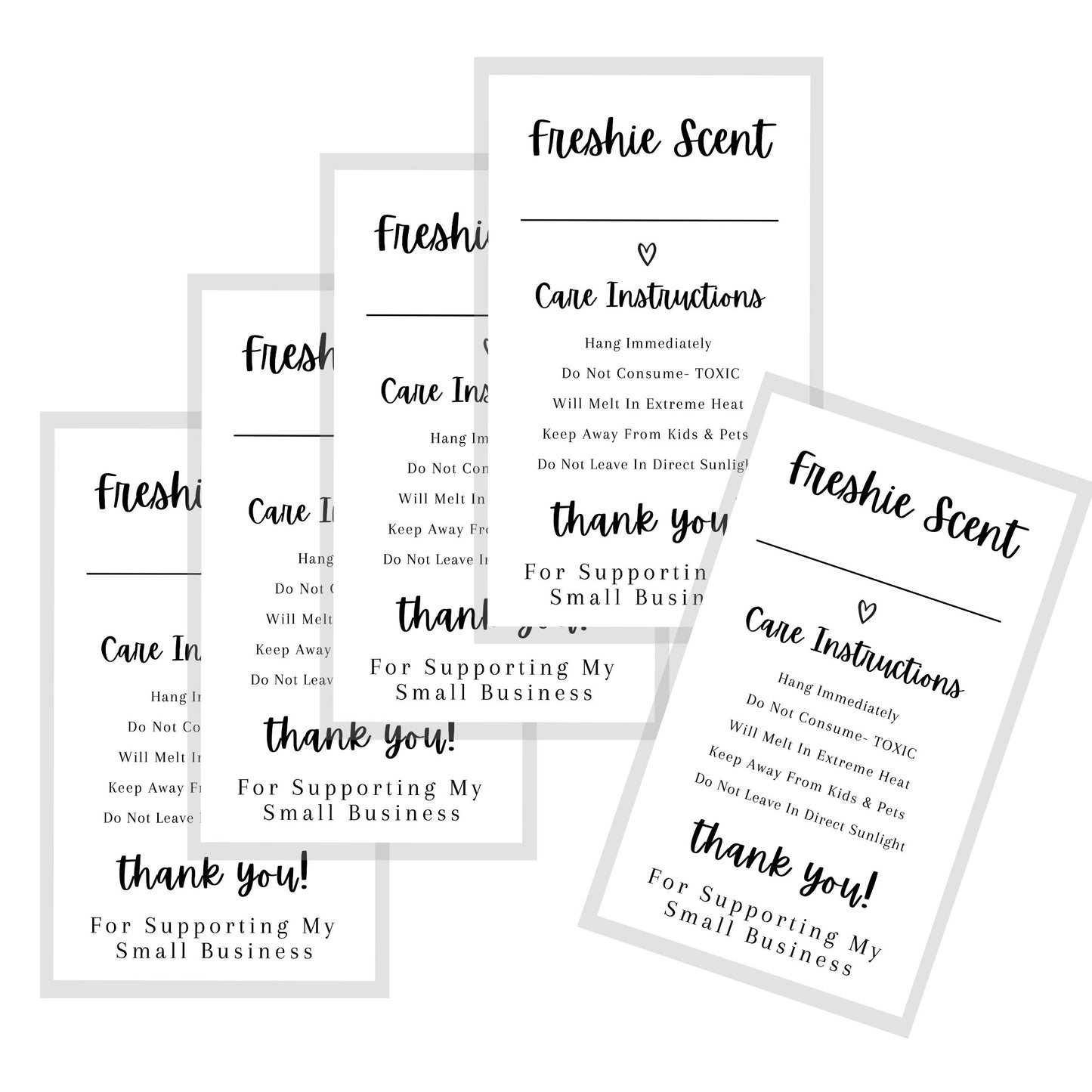 Freshie Label Stickers 2x3.5\" inches Stickers | White Background Design