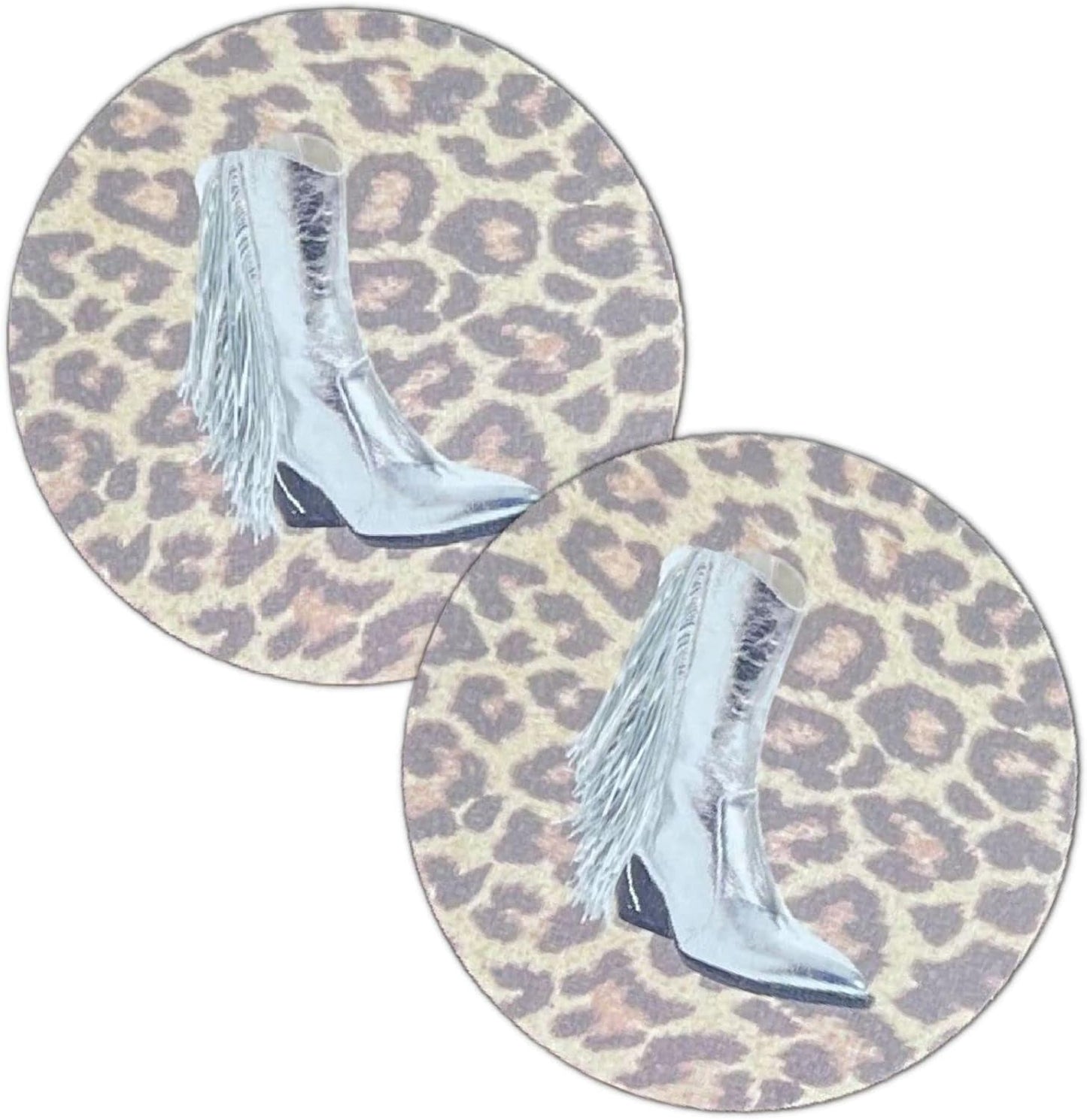 Silver Fringe Cowgirl Boots Cardstock  | 12 Pack