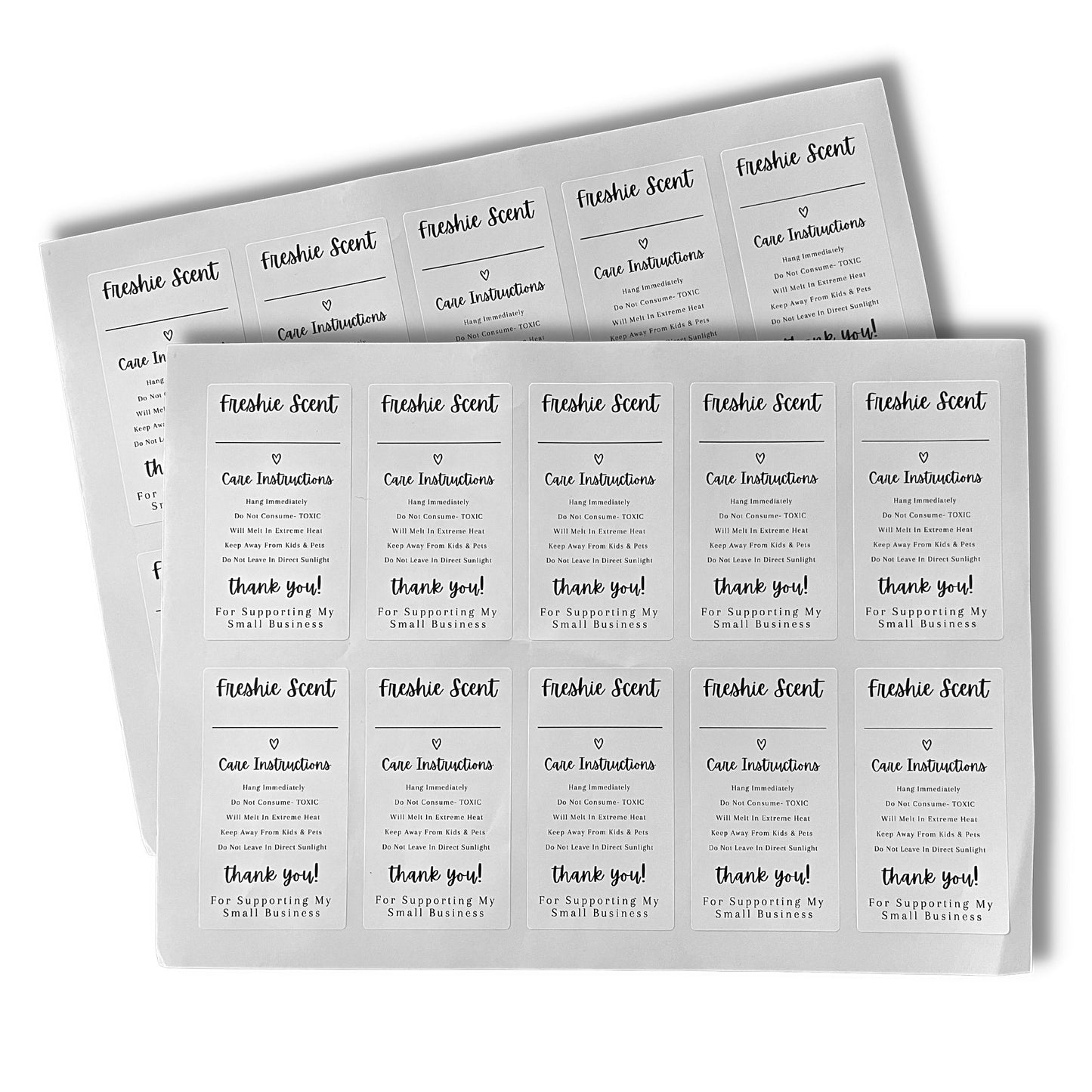 Freshie Label Stickers 2x3.5\" inches Stickers | White Background Design