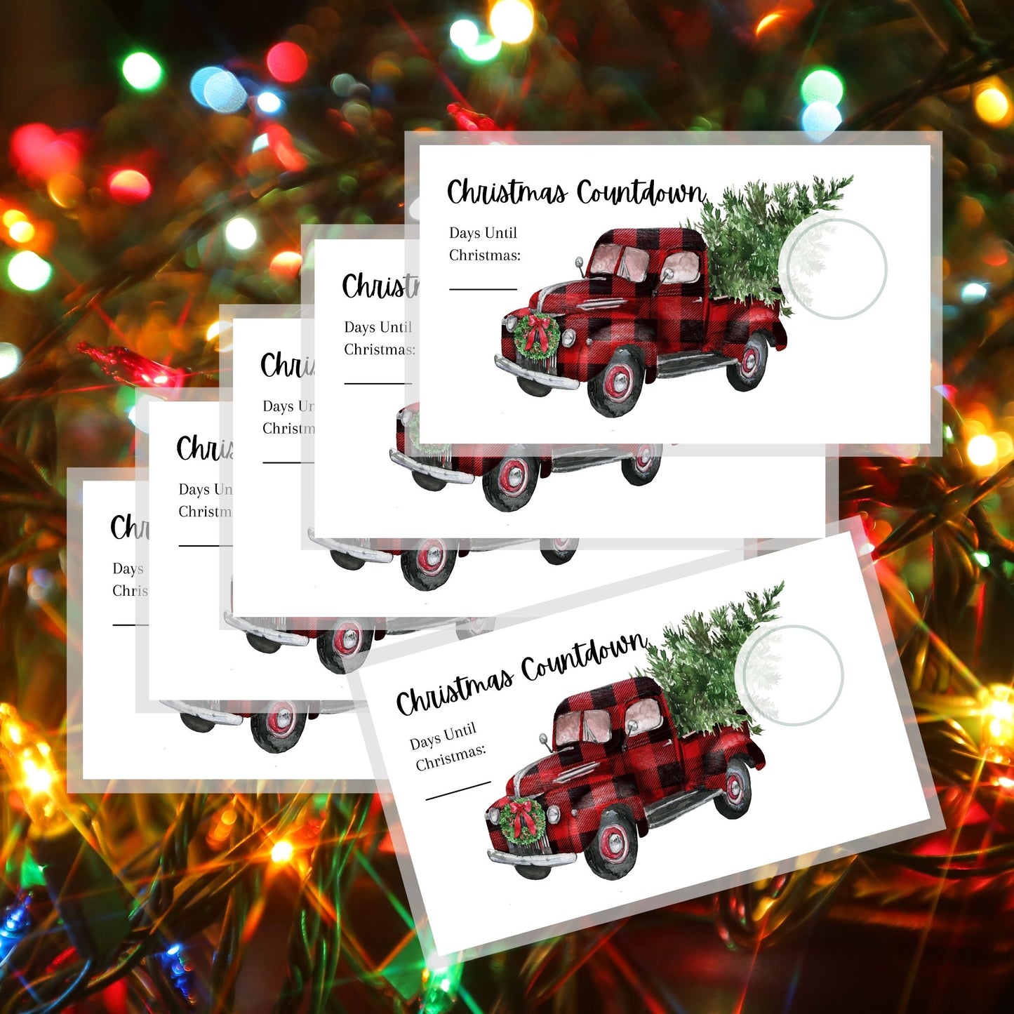 Christmas Scratch Off Discount Cards - Plaid Truck