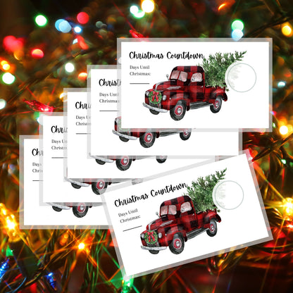 Christmas Scratch Off Discount Cards - Plaid Truck