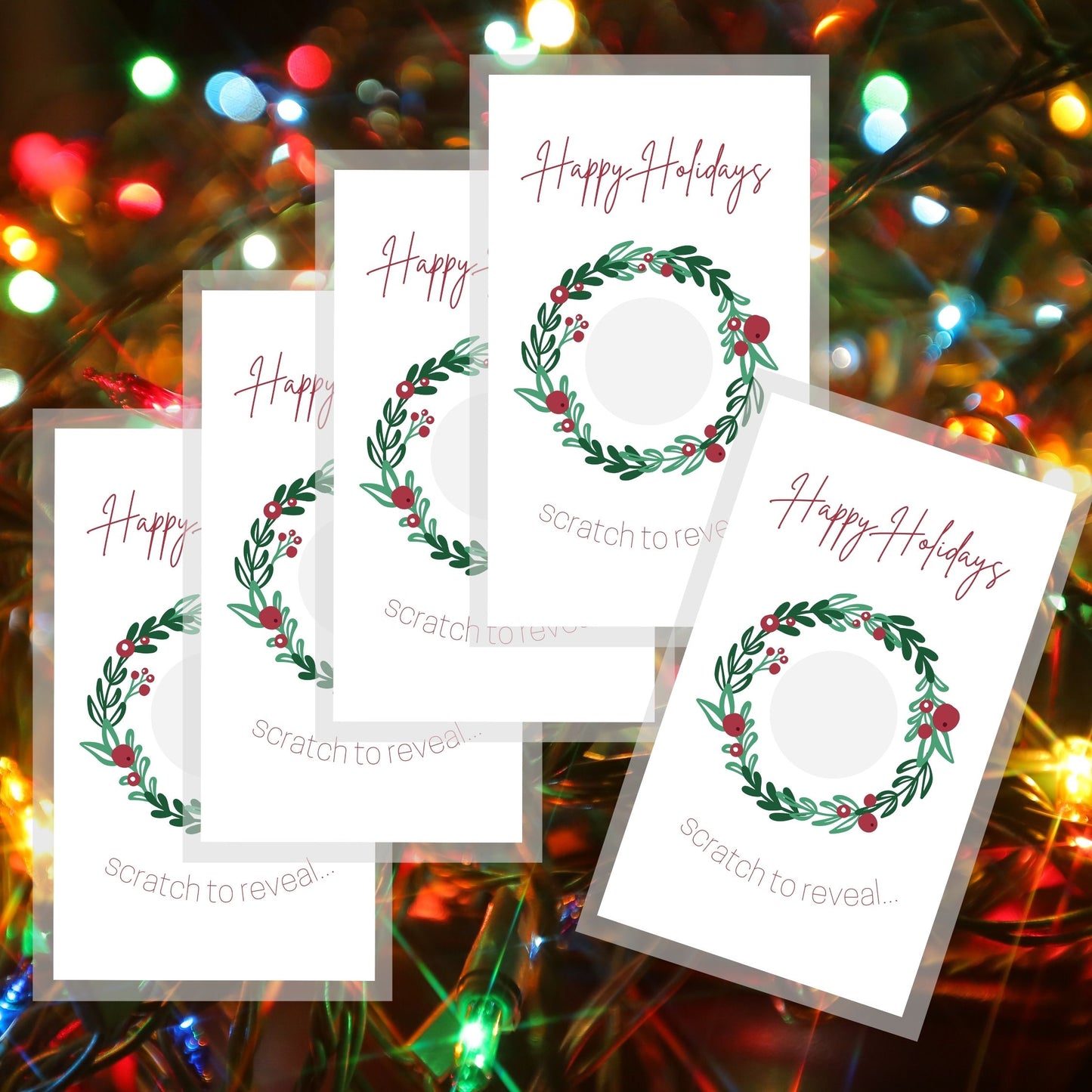 Happy Holidays Scratch Off Discount Cards