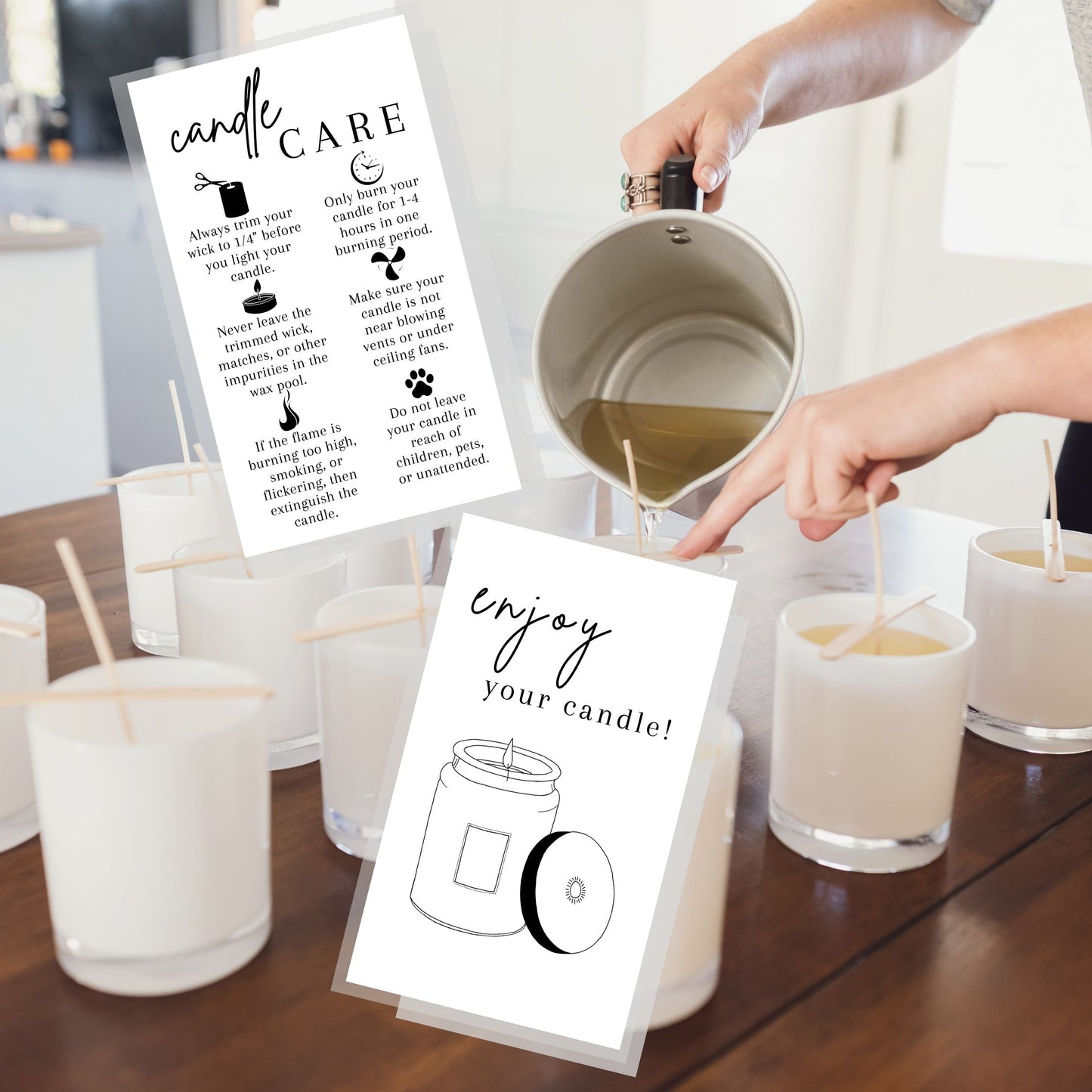 Candle Care Instruction Cards | 50 Pack | 2 x 3.5” inch Business Card