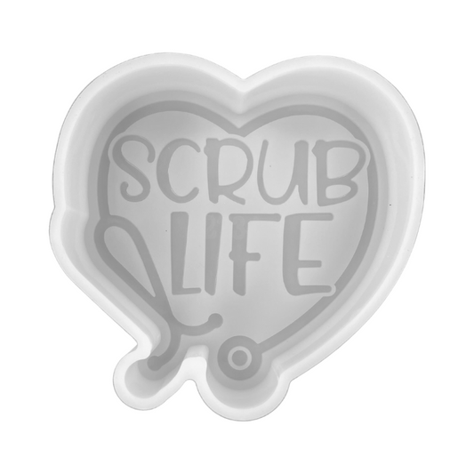 Scrub Life Nurse Heart Stethoscope Silicone Mold