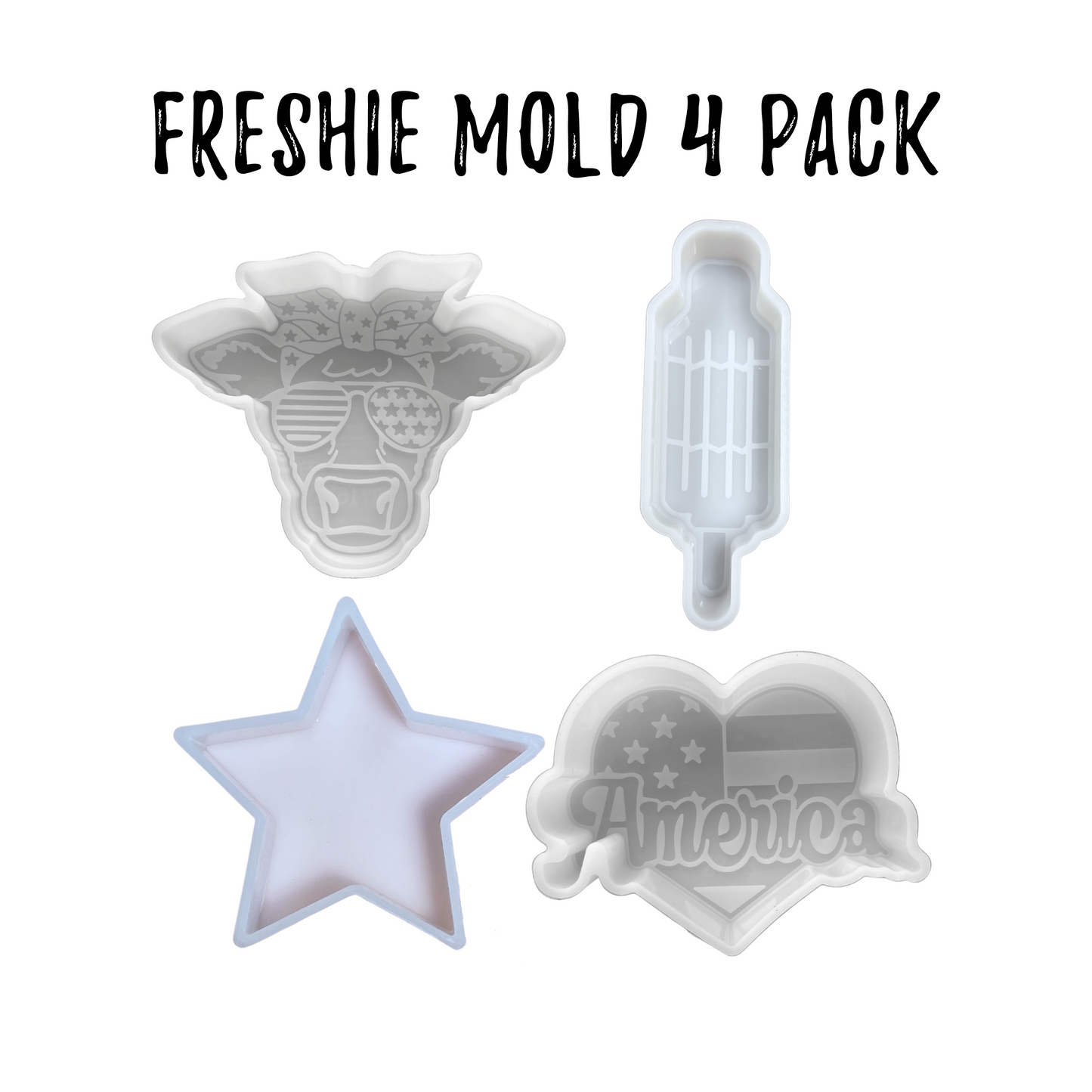 American 4th of July Silicone Mold- 4 Pack