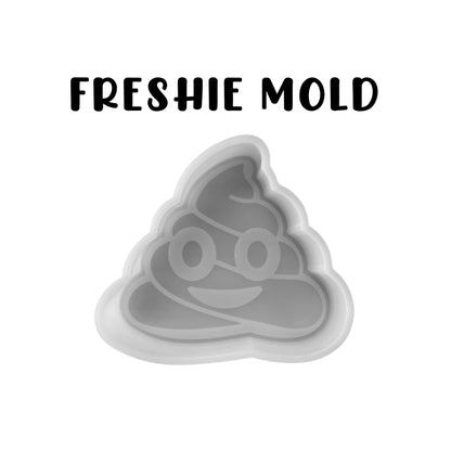 Poop Emoji Car Freshie Silicone Mold Brown Gag Funny Inappropriate Air Freshener Candle Soap Teenager 4.1x3.5x0.8” Aroma Beads