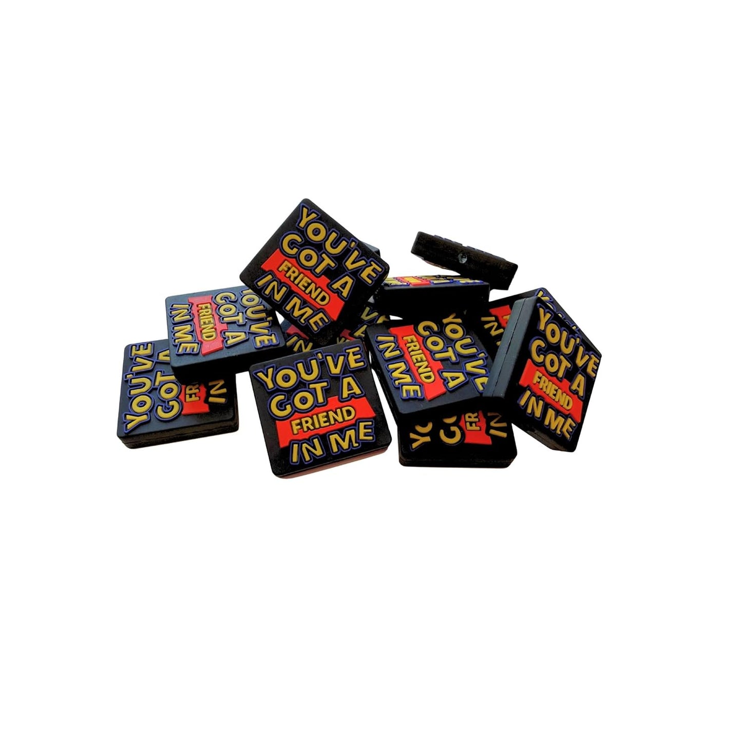 You’ve Got a Friend in Me Silicone Focal Bead 12pk Bulk 1.04x1.1” Character Movie Quote Beadable Pen Keychain Cowboy Story 2 Hole