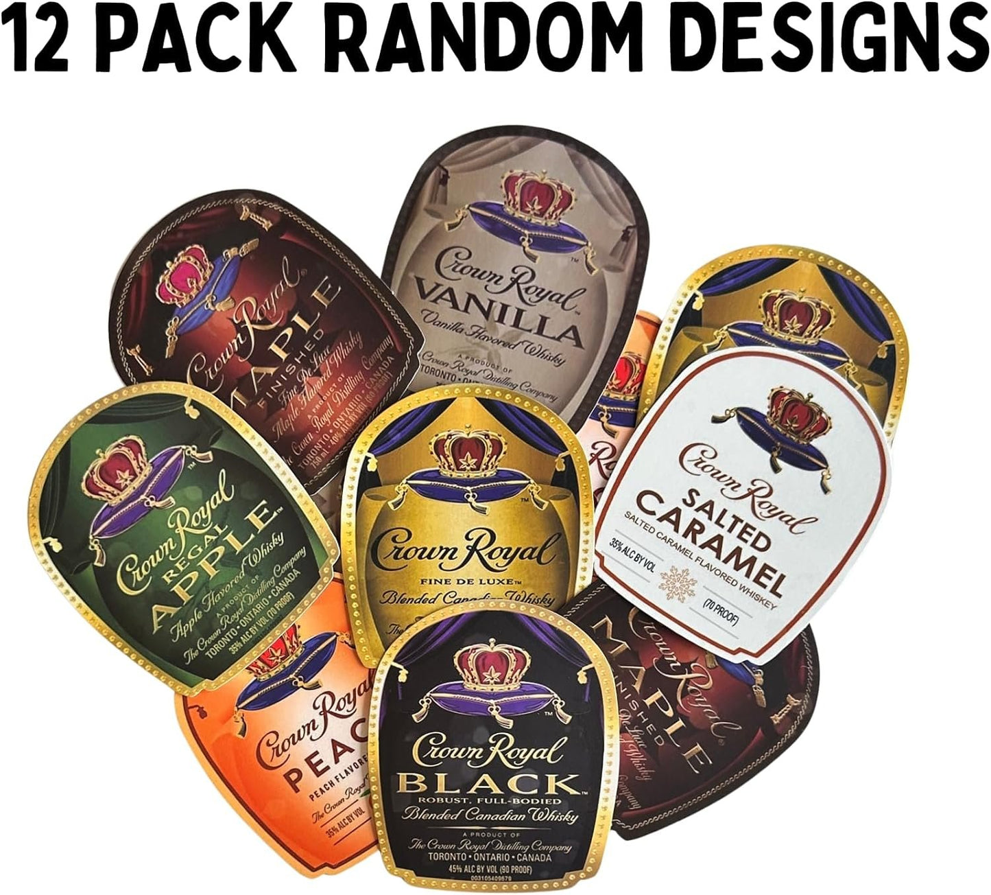 Crown Bottle Freshie Cardstock Cutouts 12 pk Mixed | 1.8" x 2.3