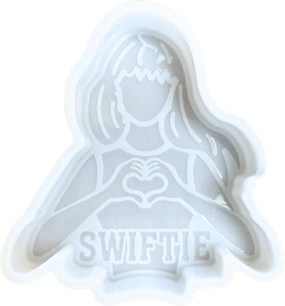 Eras Country Pop Singer Heart Hands Car Freshie Silicone Mold 4 x 3.75 x 0.8” Friendship Bracelet Lover Heat Tolerant Oven Safe Scented Aroma Beads