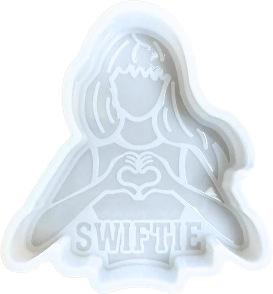 Eras Country Pop Singer Heart Hands Car Freshie Silicone Mold 4 x 3.75 x 0.8” Friendship Bracelet Lover Heat Tolerant Oven Safe Scented Aroma Beads