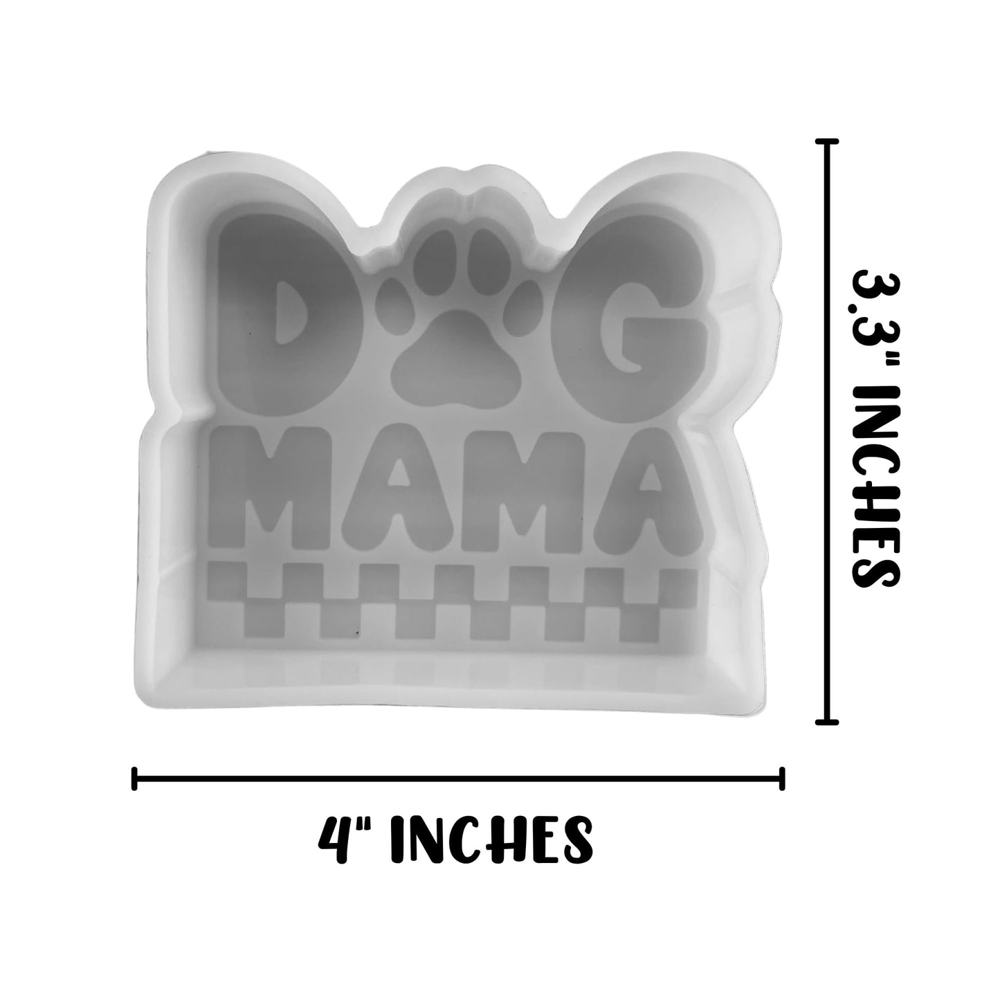 Dog Mama Car Freshie Silicone Mold Pet Tag Mom 4x3.3x0.8” Era Rescue Breeds Animal Lover Scented Aroma Beads Oven Safe
