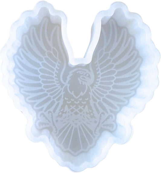 Eagle American Freshie Silicone Mold 4 x 3.5 x 0.8” USA Patriotic Bald Eagle Wings Spread Scented Aroma Beads Supplies Resin, Car Candles, Soap Oven Safe Bake Heat Resistant to 400 F