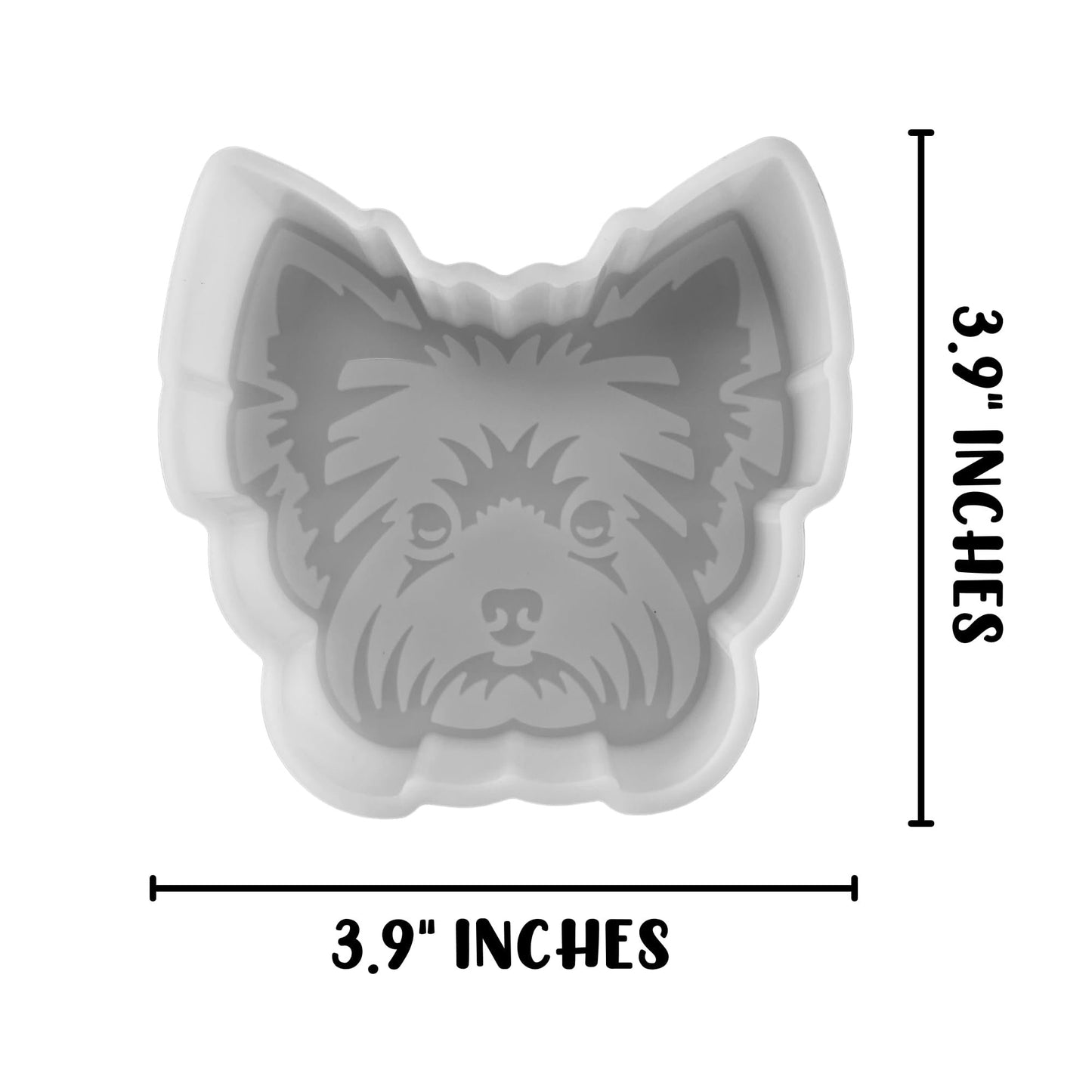 Yorkie Dog Car Freshie Silicone Mold 3.9x3.9x0.8” Dog Breeds Lovers Women Rescue Animal Girl’s Best Friend Dog Mom Momma Pet Tag Oven Safe Aroma