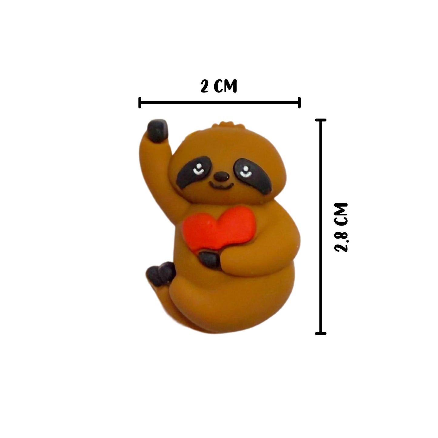 Sloth Holding a Heart 3D Silicone Focal Bead 12pk Bulk Zoo Animal Lover Slow Anxiety 2.8cm for Beadable Pen Keychain Freshie Accessories