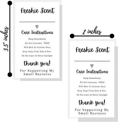 Freshie Label Stickers | 30 Pack | 2x3.5" inches Stickers | Freshies Supplies for DIY Crafts for use with Freshies Supplies, Beads and Silicone Molds, Freshies Scent Labels | White Background Design
