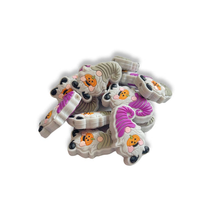 Gnome Halloween with Jack o’Lantern Focal Bead 3D 12 pk Silicone Freddy Characters Nightmare Christmas for Beadable Pens Freshie Mold Hangers Cartoon Fall