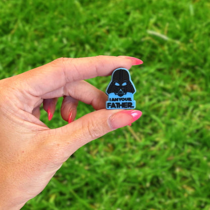 I Am Your Father Silicone Focal Bead 12pk Bulk 1.1x0.8” Character Movie 2 Hole Beadable Pen Keychain Manly Freshie Hanger