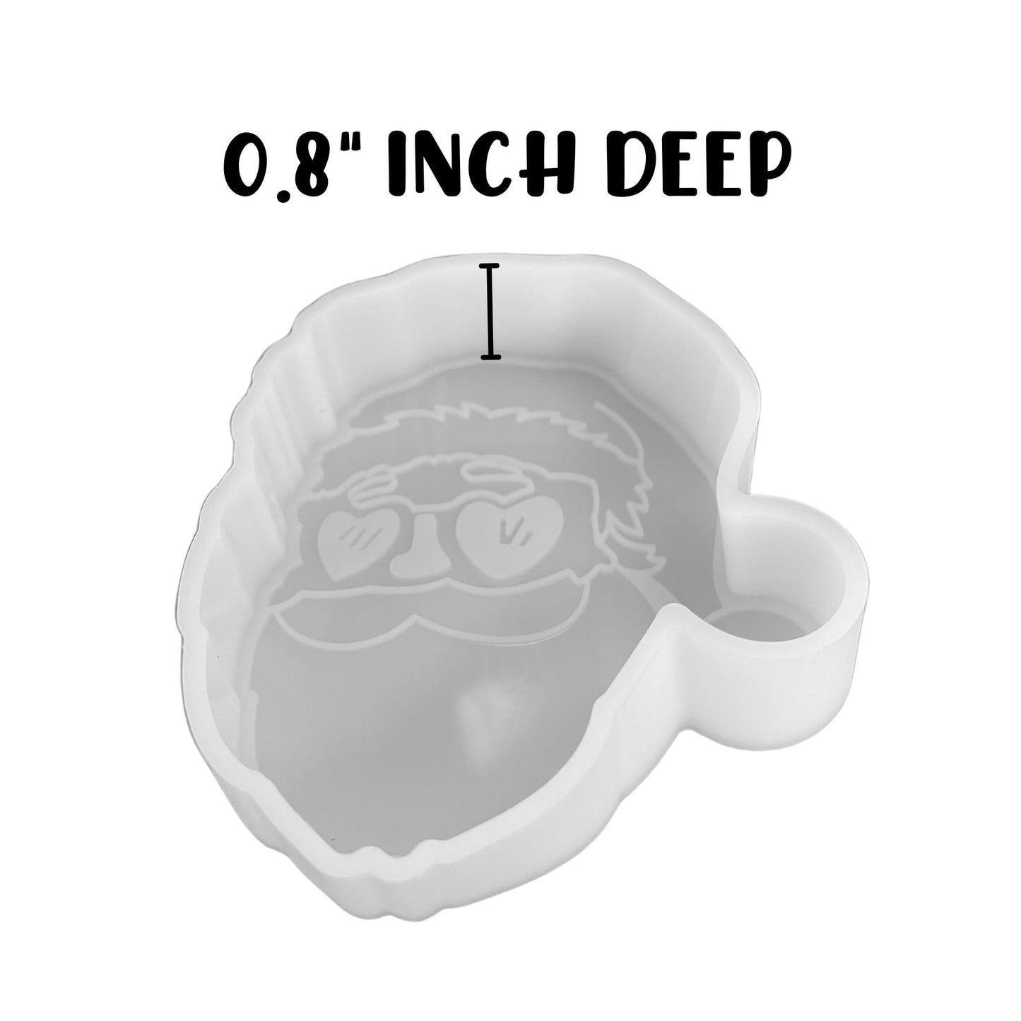 Santa Claus with Heart Eyes Car Freshie Silicone Mold Christmas Holiday Disco Ball Trendy DIY Unique Scented Aroma Beads Present Cardstock Oven Safe