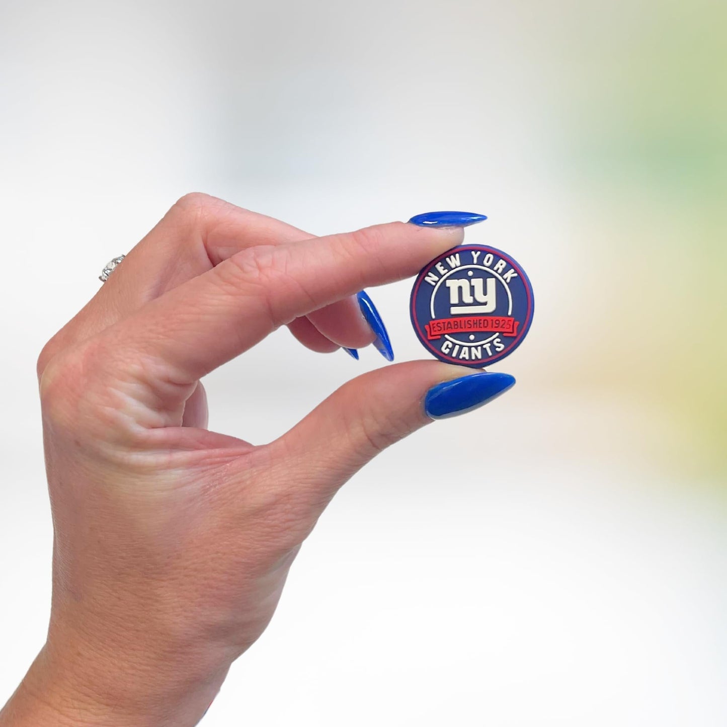 Lashicorn New York Focal Bead Sports Football Shaped 12pk 1.1” for Bulk Keychains Silicone Charm NY Beadable Pens Freshie Hangers Pro Game Day