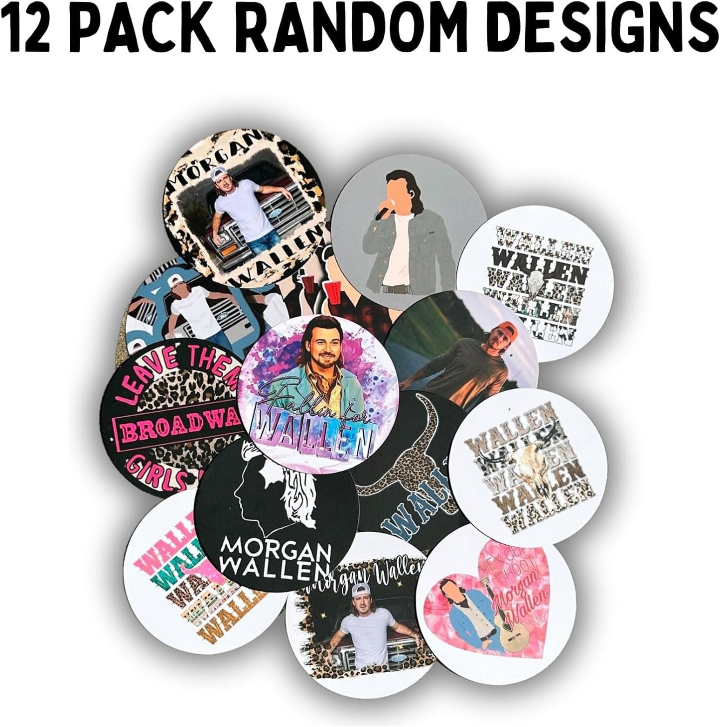Lashicorn Wallen Freshie Cardstock Cutouts Rounds 3” inch | 12 pk Mixed Scented Aroma Beads Bake for Car Freshie Designs Inserts Morgan Country Music Singer