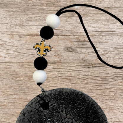 New Orleans Focal Bead Sports Football 12pk 1.17” for Bulk Keychains Silicone Charm Beadable Pens Freshie Hangers Logo Game Day Gold Fleur