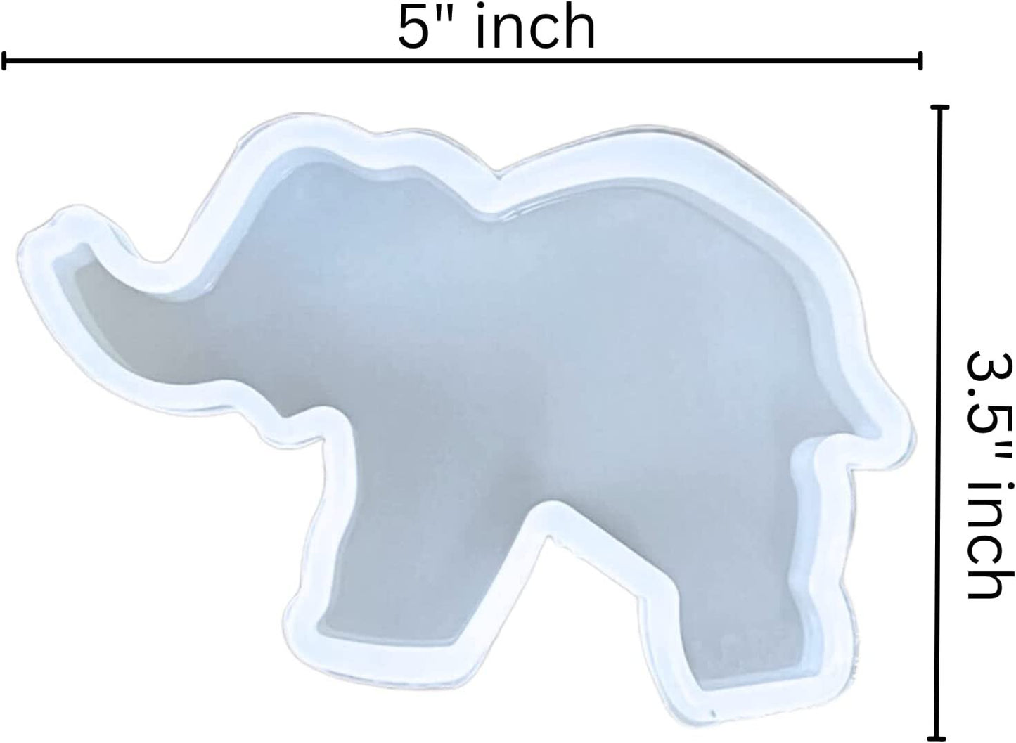 Elephant Freshie Silicone Mold for Scented Aroma Beads Car Candle, Soap Oven Safe to Bake Heat Resistant to 400 F 3.8 x 3.8 x 1” inch