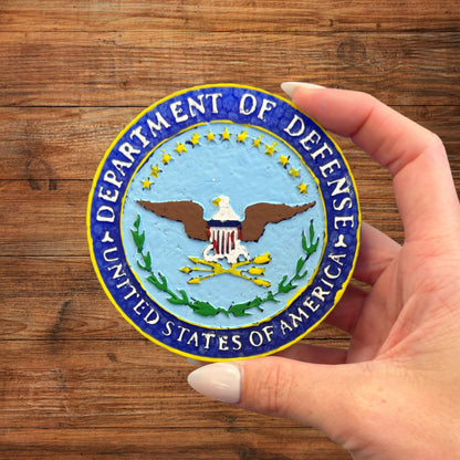 Defense Military United States Branch Silicone Freshie Mold 4” Circle 0.8” D Scented Aroma Beads Men’s Patriotic Veteran Soldier American Flag USA