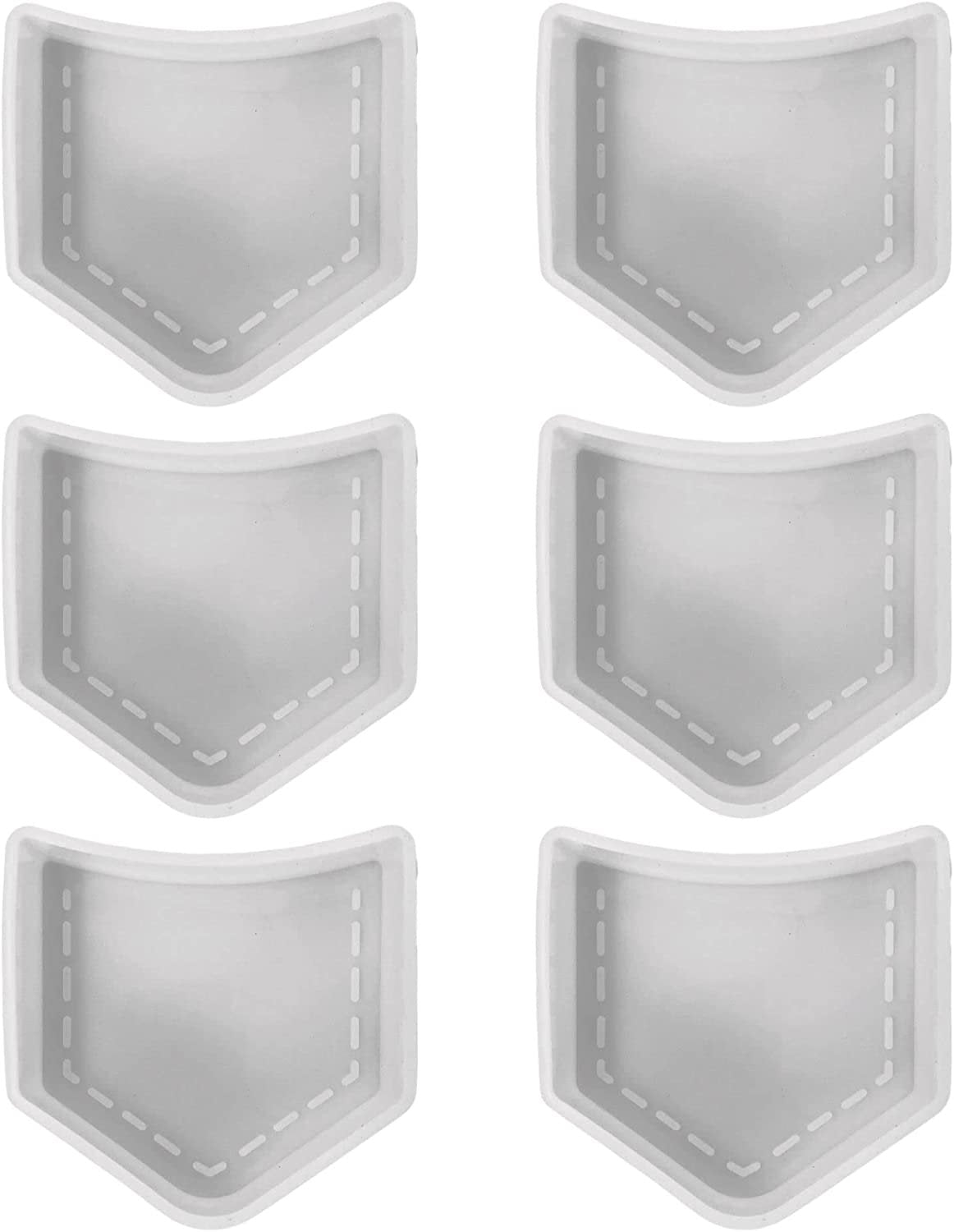 Pocket Silicone Mold | 6 Pack | Size 4.5" Wide x 4" Long x 1" Deep | Pocket Mold | Cowboy Jeans Pocket Design for Freshie, Soap, Resin, Candles