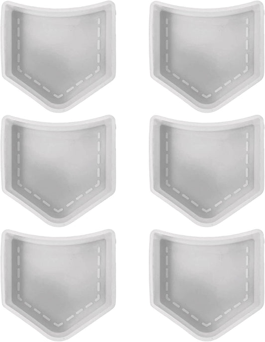 Pocket Silicone Mold | 6 Pack | Size 4.5" Wide x 4" Long x 1" Deep | Pocket Mold | Cowboy Jeans Pocket Design for Freshie, Soap, Resin, Candles