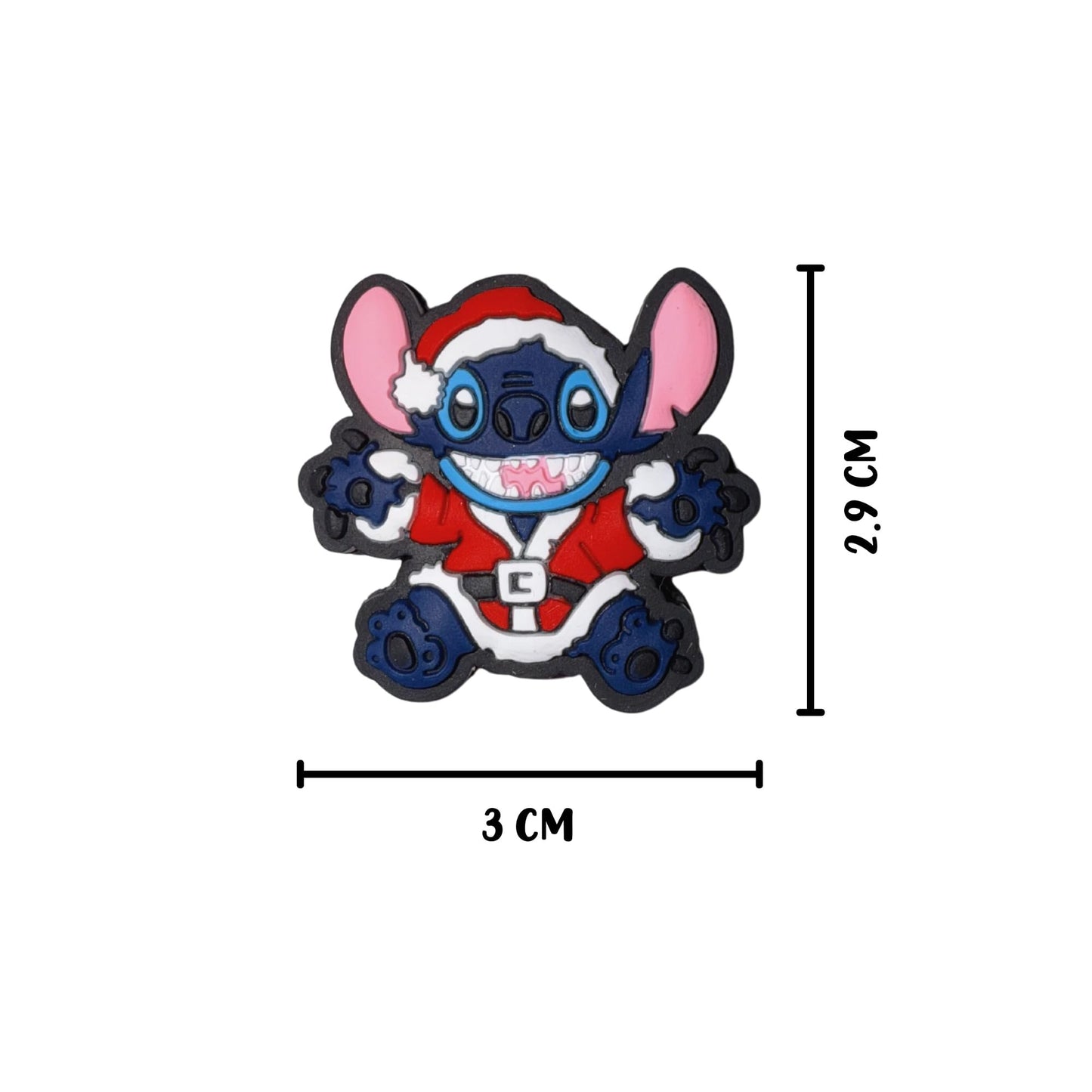 Blue Alien Ohana Santa Christmas Monster Movie Character Silicone Focal Bead 2.9cm 12pk Bulk Means Family Popular Star Li Stitc