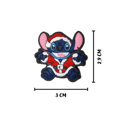 Blue Alien Ohana Santa Christmas Monster Movie Character Silicone Focal Bead 2.9cm 12pk Bulk Means Family Popular Star Li Stitc