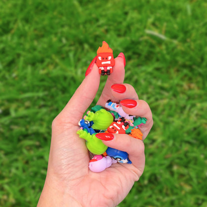 Lashicorn Emotions Characters Silicone Focal Beads Movie Joy Anger Sadness Embarrassment Mixed Bulk 12pk 3cm for Beadable Pen Keychain