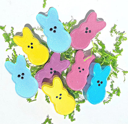 Easter Bunny Marshmallow Shaped Bath Bombs | 8pk | 3.7x2” inches | Multi Color | Pink, Blue, Yellow, Purple | Easter Bath Bomb | Easter Bunny, Easter Basket, Easter Egg | Easter Basket Goodies