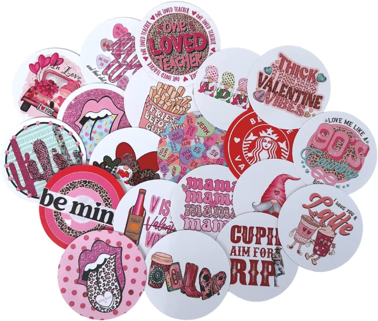 Valentine’s Day Round Cardstock Freshie Cut Out Circles 3” | 12 pk mixed | Hearts Love Valentine Conversation for Silicone Molds Circle for Valentines Day Car Freshie