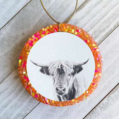 Highland Dairy Cow Cardstock Cutouts for Freshies | 12 Pack | 2.5" Inch Circles | Freshie Supplies | Western Designs