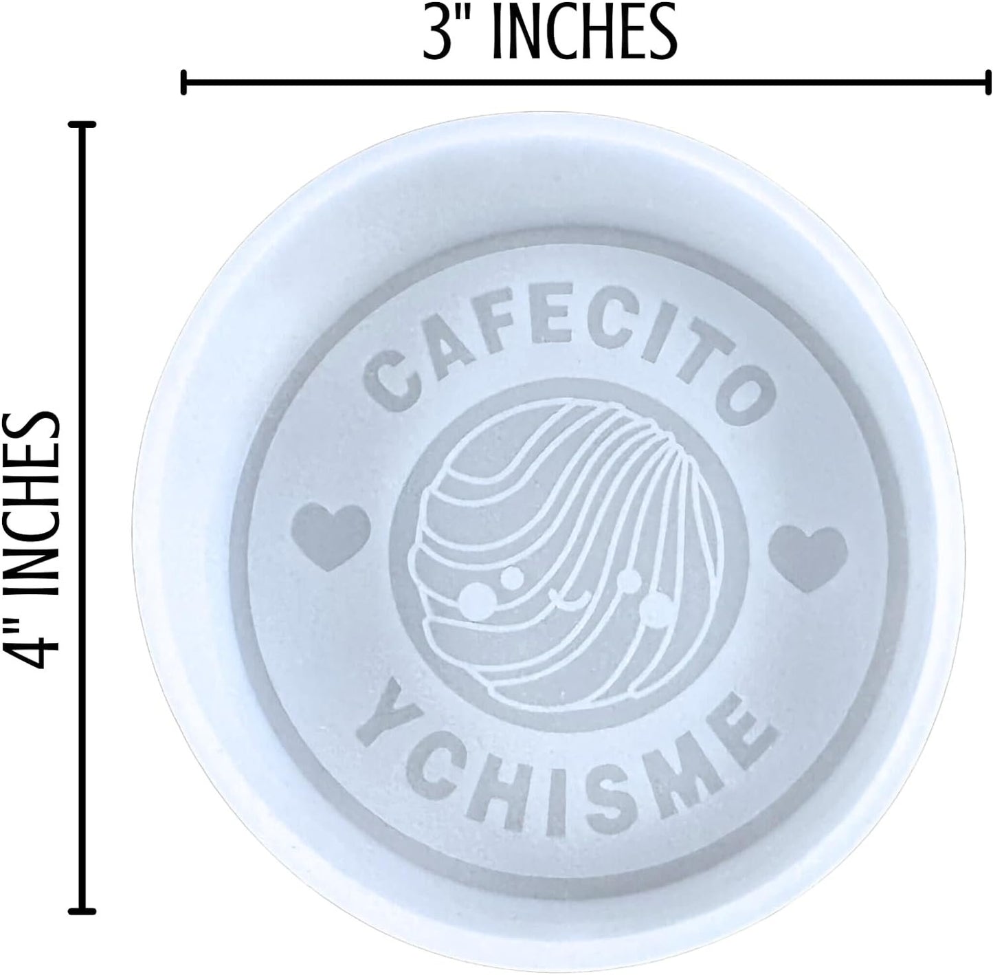 Cafecito y Chisme Spanish Coffee and Gossip Silicone Car Freshie Mold | 4x3x0.6" Heat Resistant Oven Safe for Scented Aroma Bead Car Curvy Quote Letters