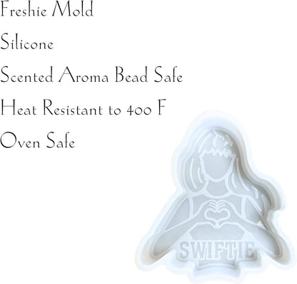 Eras Country Pop Singer Heart Hands Car Freshie Silicone Mold 4 x 3.75 x 0.8” Friendship Bracelet Lover Heat Tolerant Oven Safe Scented Aroma Beads