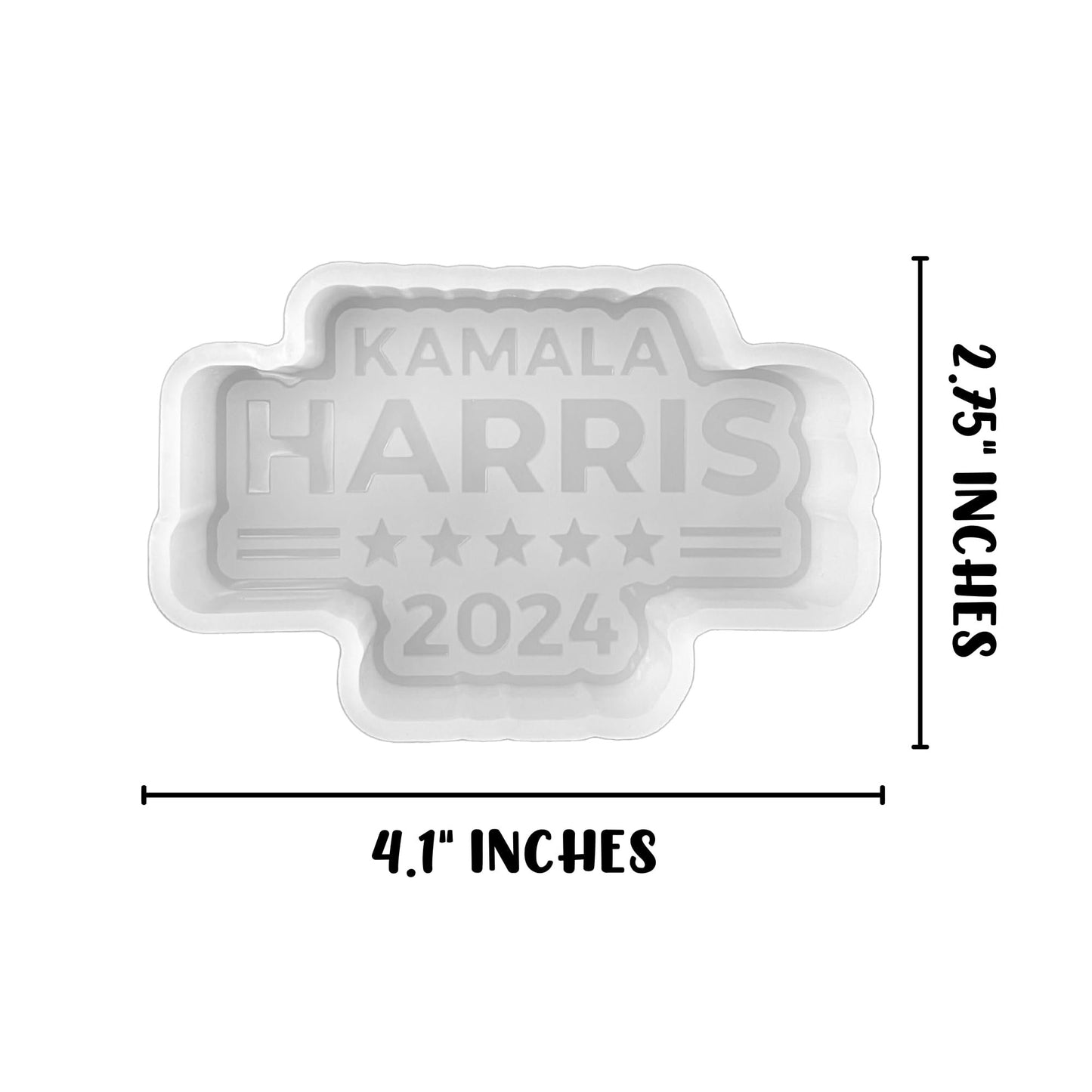 Kamala Harris 2024 Presidential Vote Silicone Freshie Mold 2.75x4.1” Inches Political Democratic Scented Beads Rounds Circle Cutouts