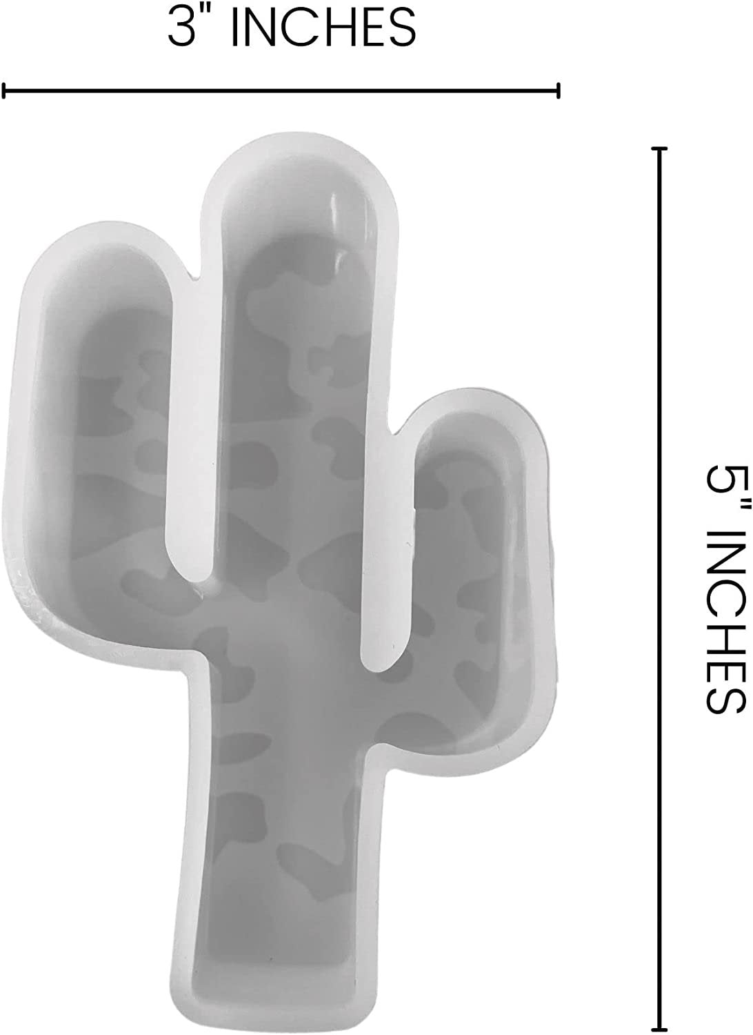 Cactus with Leopard Print Silicone Mold | 3" Wide x 5" Long x 1" Deep | Silicone Mold for Freshies, Silicone Mold for Epoxy, Silicone Mold for Soap | Cactus with Leopard Design