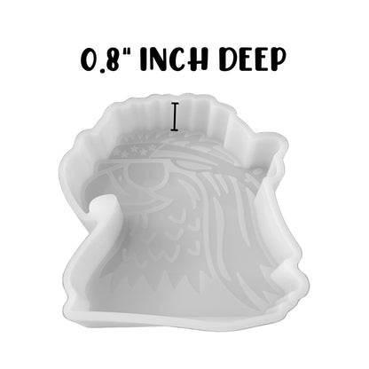Eagle with American Flag Bandana Silicone Car Freshie Mold 3.9x4.2x0.8” Patriotic Manly for Men Veteran Military 4th of July Aroma Beads